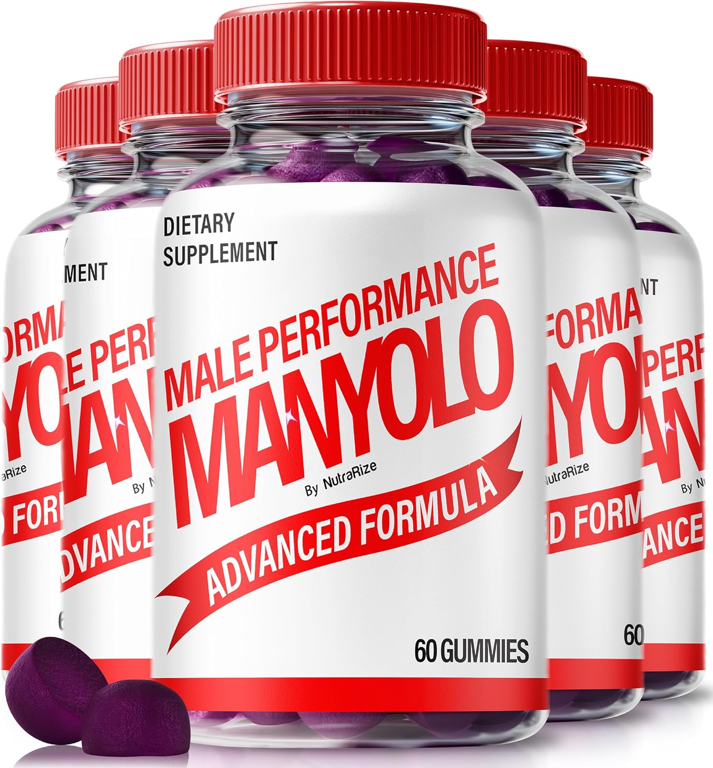 NutraRize (5 Pack) Manyolo Male Gummies – Official Man Yolo Gummys for Men with Premium Ingredients to Help Support Energy & Daily Performance | Delicious Gummy, Easy-to-Chew Gomitas (300 Gummies)