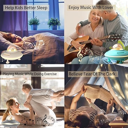 Miniatura 5 de Altavoz inalámbrico pequeño, altavoz Bluetooth con luz nocturna para decoración de habitación rosa, Bluetooth 5.4, disco USB, entrada AUX y tarjeta