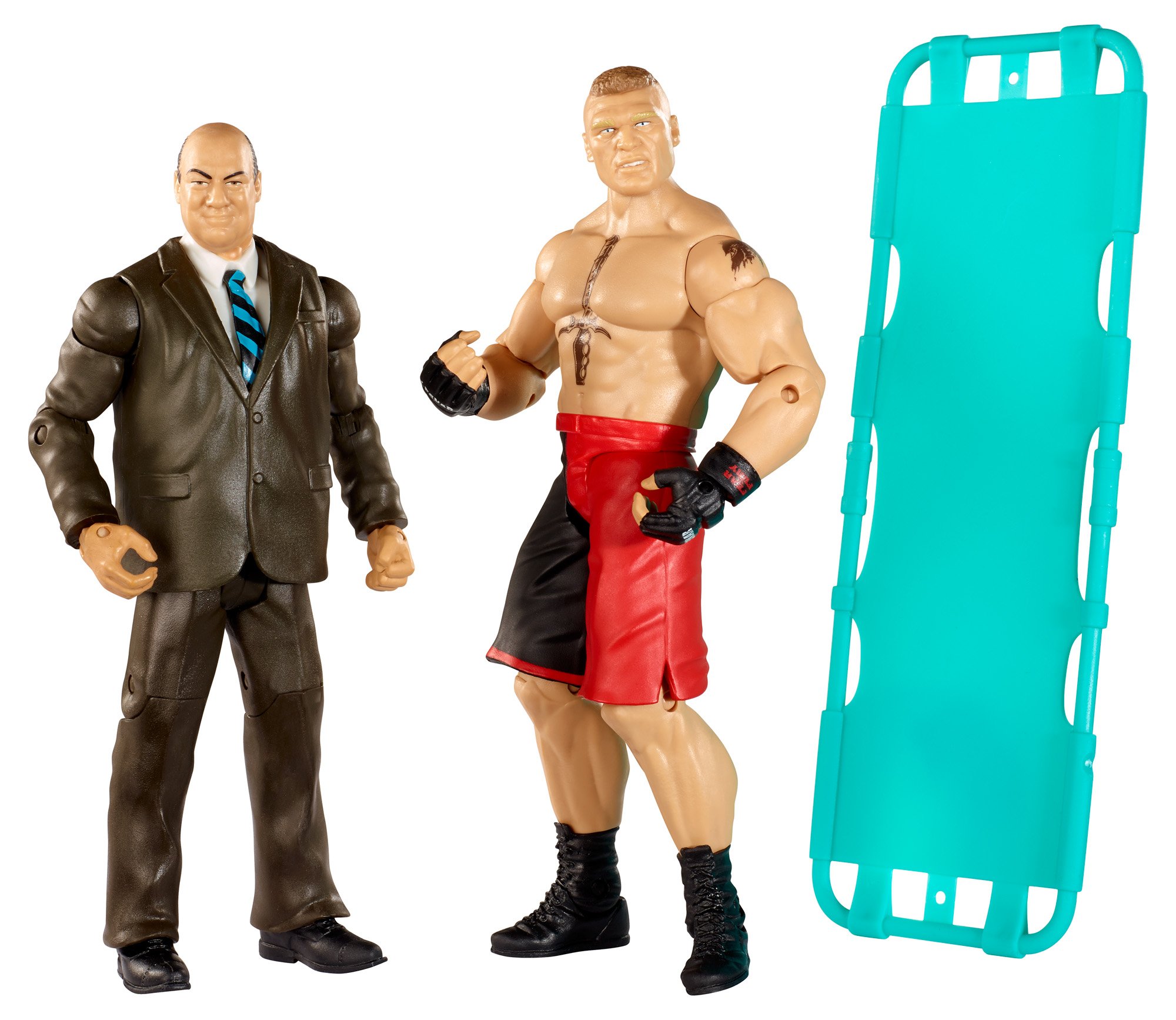 WWE Brock Lesnar & Paul Heyman Battle Pack Figures with Stretcher