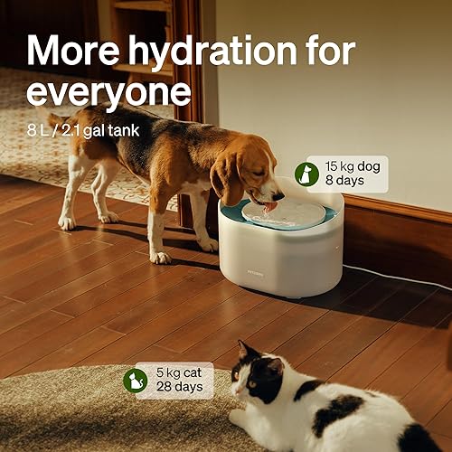 Miniatura 5 de PETLIBRO Fuente de agua para perros, fuente de agua de 2.1 galón8 litros para perros medianos a grandes, dispensador de agua para perros