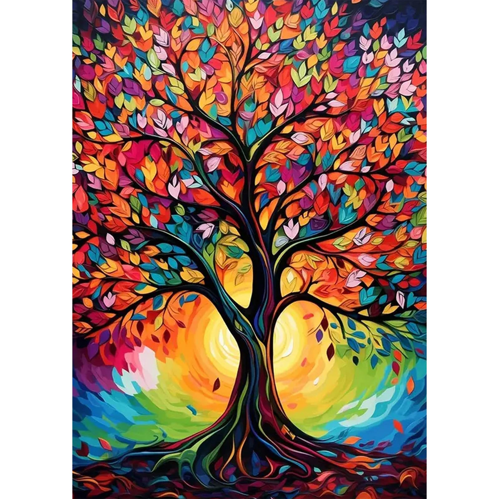 MEIYUDADiamond Painting Art Tree of Life, 5D Diamond Painting Kits for Adults Kids Colourful Tree Wall Art, Diamond Painting Kit DIY Gem Art Crystal Art Cross Stitch for Home Wall Decor 30x40cm