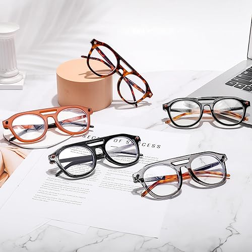 Miniatura 5 de FEISEDY Gafas de bloqueo de luz azul aviador de los años 70, marco piloto cuadrado, antideslumbrante, gafas de computadora para mujeres y hombres,