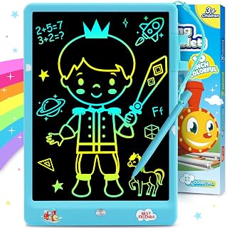 LCD Drawing Tablet Toys for Boys: 10 Inch Toddlers Writing Drawing Pads Learning Scribble Doodle Board Educational Travel Christmas Birthday Toys Gifts for 3 4 5 6 7 8 Years Old Kids (Blue)