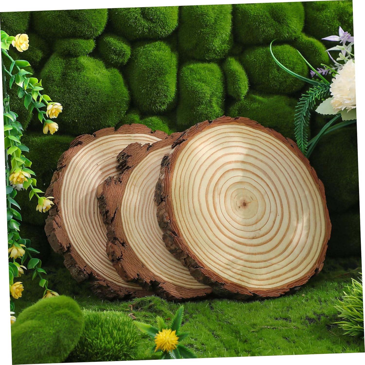 Operitacx 3pcs Wooden Garden Pathway Stepping Stones Garden Step Stones Decorative Walkway for Outdoor Lawn Yard 7.8inch