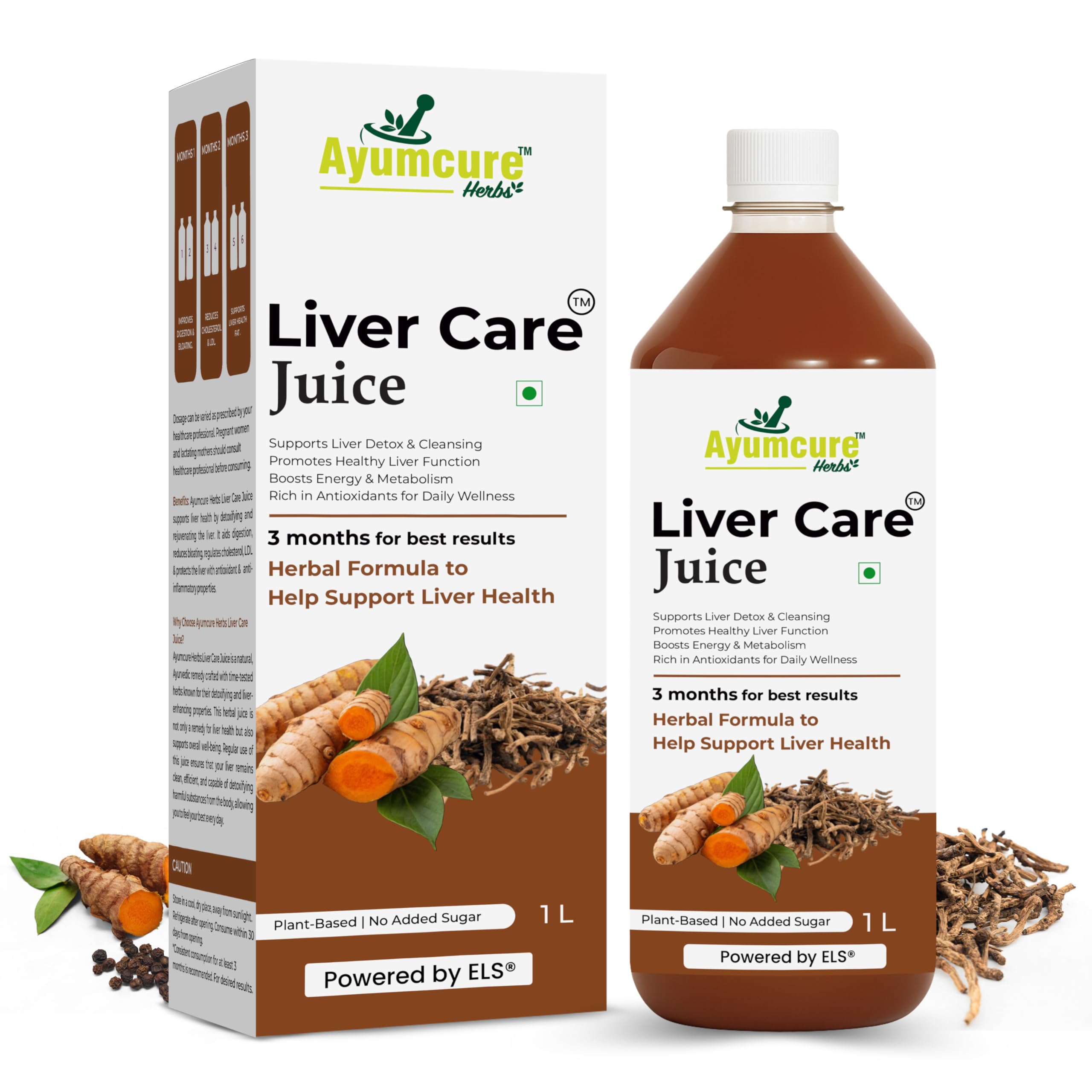 Ayumcure Liver Care Juice | Ayurvedic Herbs Blend for Natural Antioxidant Support, Liver Detox & Cleansing | Aloe Vera, Turmeric, Bhui Amla, Kalmegh & 4+ Herbs | Plant-Based | For Men & Women | 1L-image-8