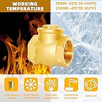 Vista 5 de Válvula de retención horizontal NPT de 1/2", válvula de retención oscilante de latón sin retorno para evitar el reflujo de agua, válvula
