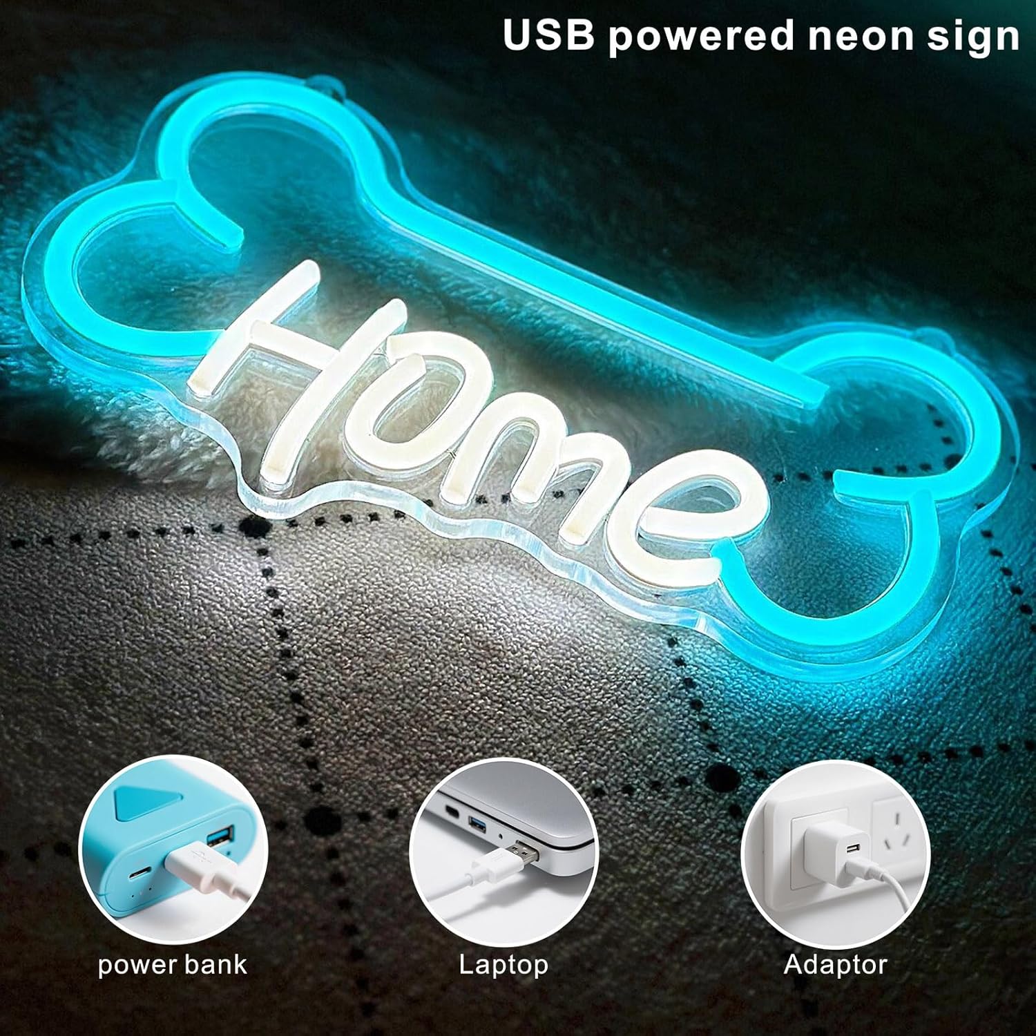 Dimmable Bone Dog Neon Sign for Crate Kennel Doghouse, USB Powered LED Neon Light Home Wall Decor, Unique Dog Lover Gift for Pet Owners