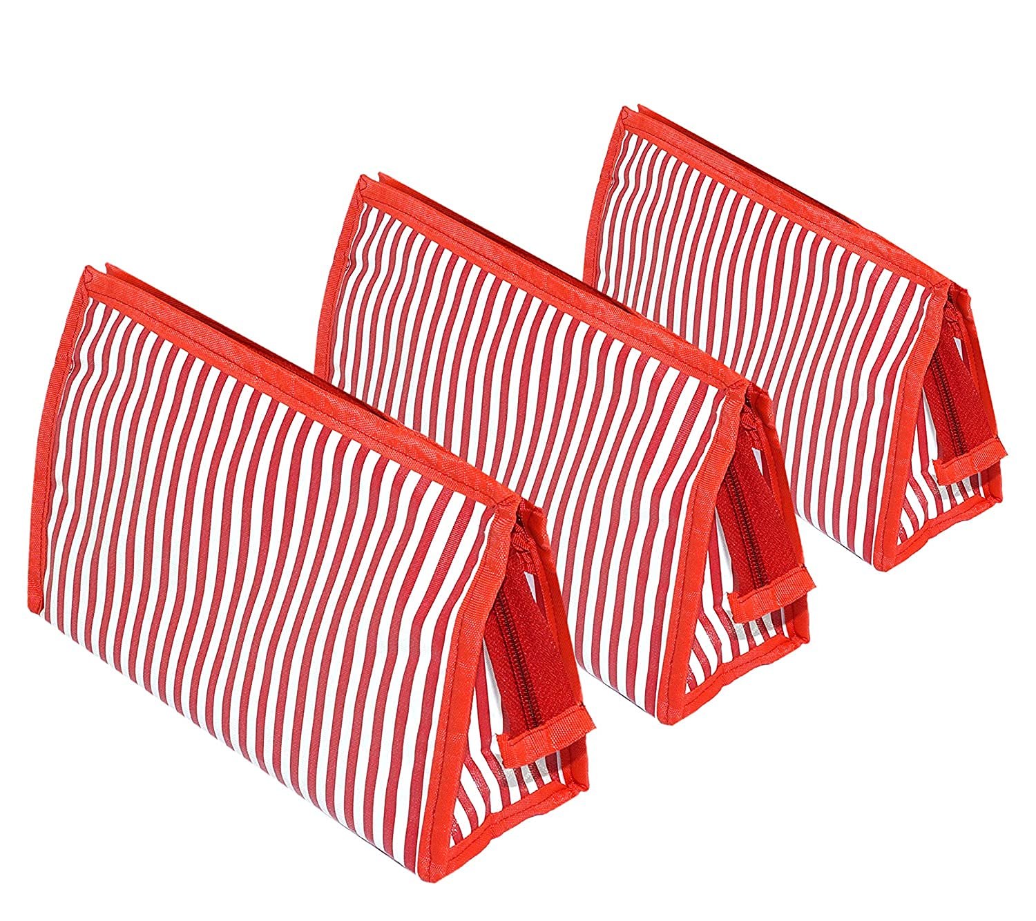 PRISMAXIC Set of 3 Toiletry Pouch Cosmetic Travel kit Organizer Makeup kit pen/pensil -Multicolored