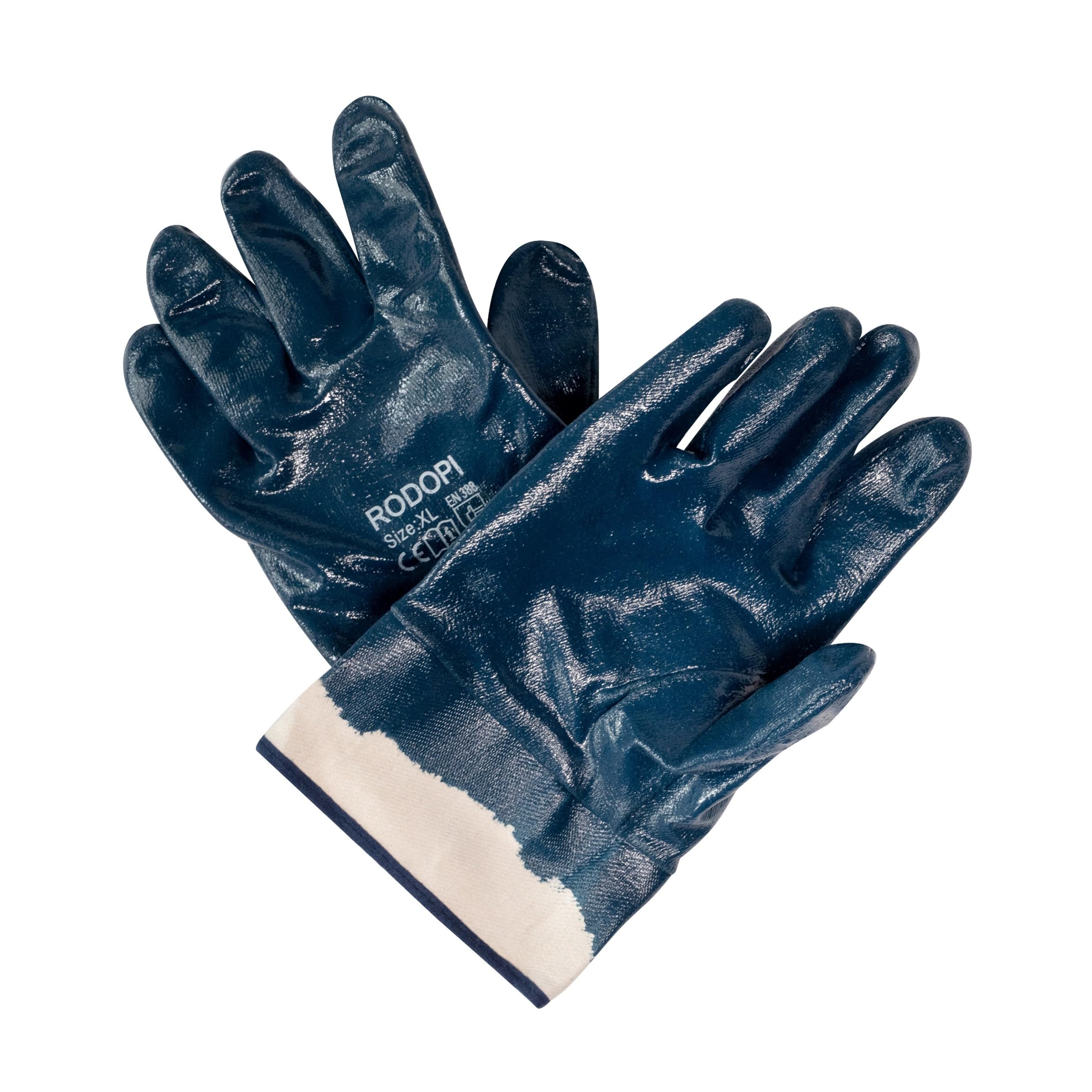 RODOPI Arbeitshandschuhe Lubrix-Pro Nitril vollbeschichtet Gummihandschuhe für Herren und Damen Nitrilhandschuhe Ölresistent Handschuhe Gartenhandschuhe