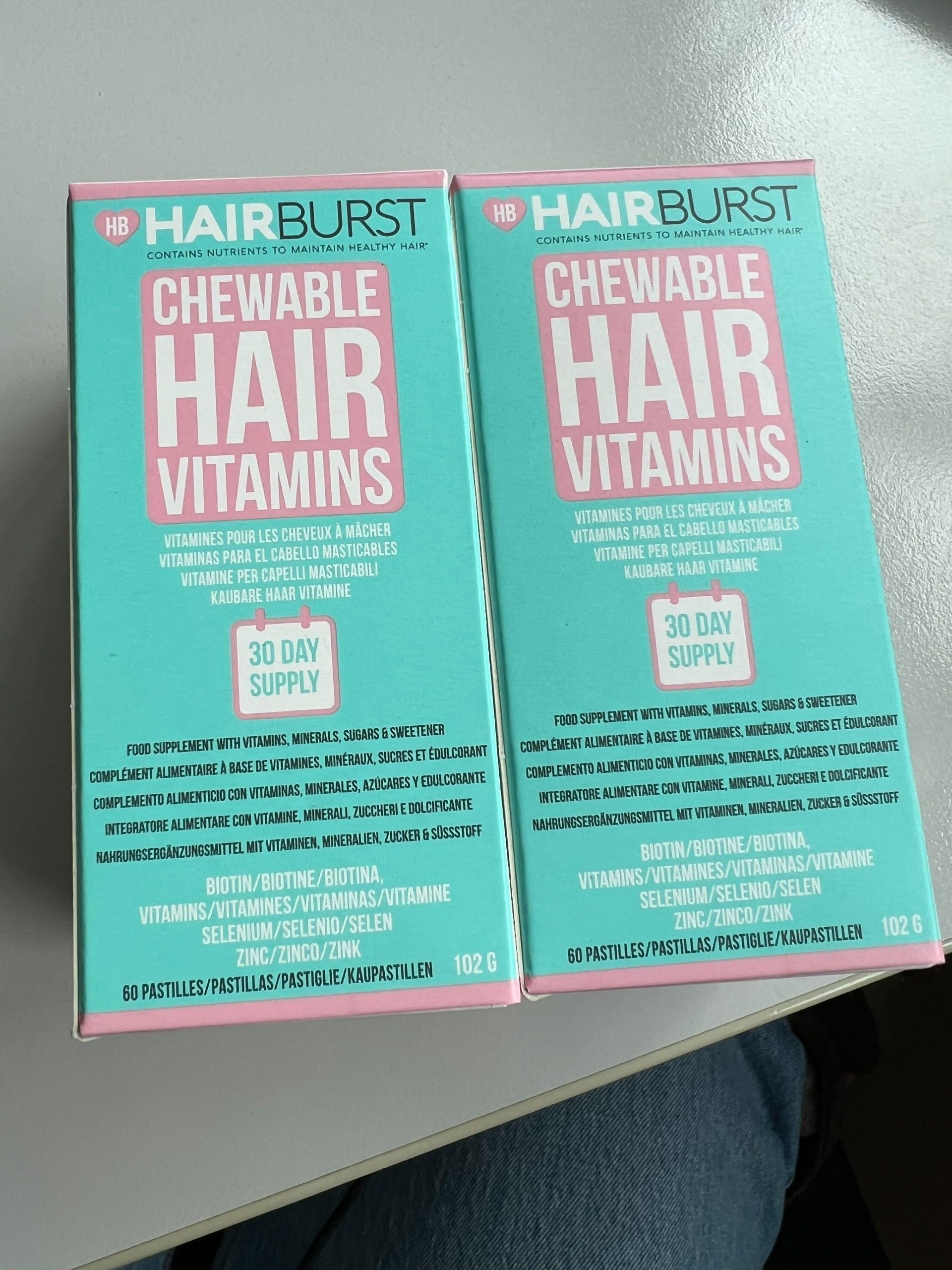 HAIR BURST Gominolas de Vitamina para el Cabello de Hair Burst con Biotina para un Cabello más Largo y Grueso — Zinc Añadido, Vitamina C y Selenio - Suministro para 1 mes (Paquete de 60 Gummies)