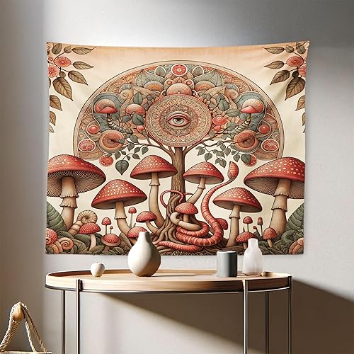 Miniatura 68 de Ambesonne Tapiz indie, estilo moderno de Memphis de los años ochenta, geométrico, abstracto, colorido, diseño de puntos, funky, para colgar en la