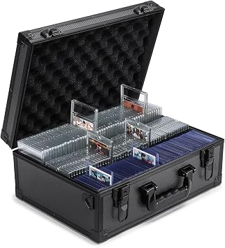 Collectable Trading Card Cases, Toploaders Storage Box, Magnetic Card Storage Hard Cabinet, Graded Card Storage Case, Sports & Trading Collector Storage Box Black