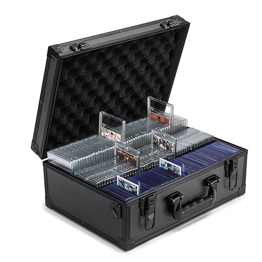 Collectable Trading Card Cases, Toploaders Storage Box, Magnetic Card Storage Hard Cabinet, Graded Card Storage Case, Sports & Trading Collector Storage Box (Black)