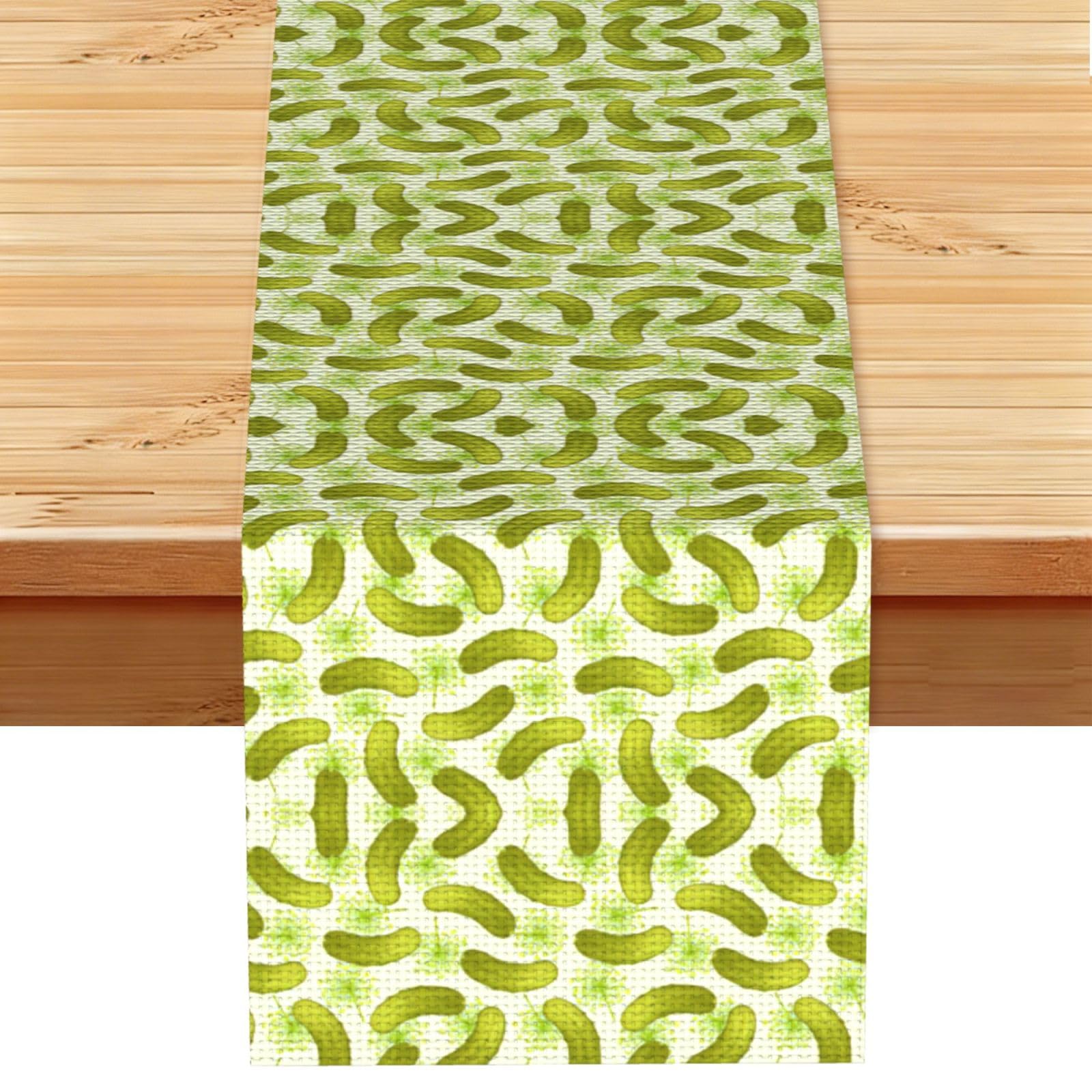 Sushi Dill Pickles Printed Dining Table Runner 13x72 Inch, Non-Fading Decor for Kitchen Dresser Fireplace Mantel
