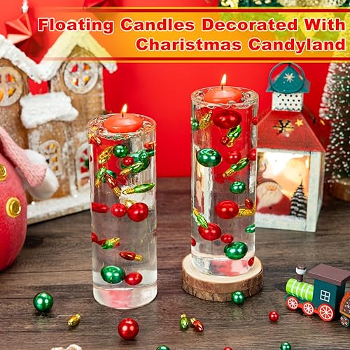 Miniatura 5 de 4114 piezas de perlas de relleno de jarrón de Navidad, cuentas de gel de agua transparente, jarrón de perlas de relleno de perlas flotantes para