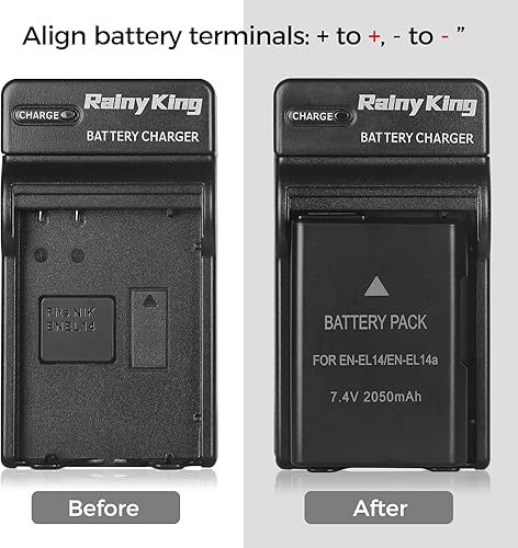 Miniatura 6 de EN-EL14 EN EL14a EN-EL14+Cargador de batería MH-24 para Nikon D3100, D3200, D3300, D3400, D3500, D5100, D5200, D5300, D5500, D5600, Df DSLR, Coolpi