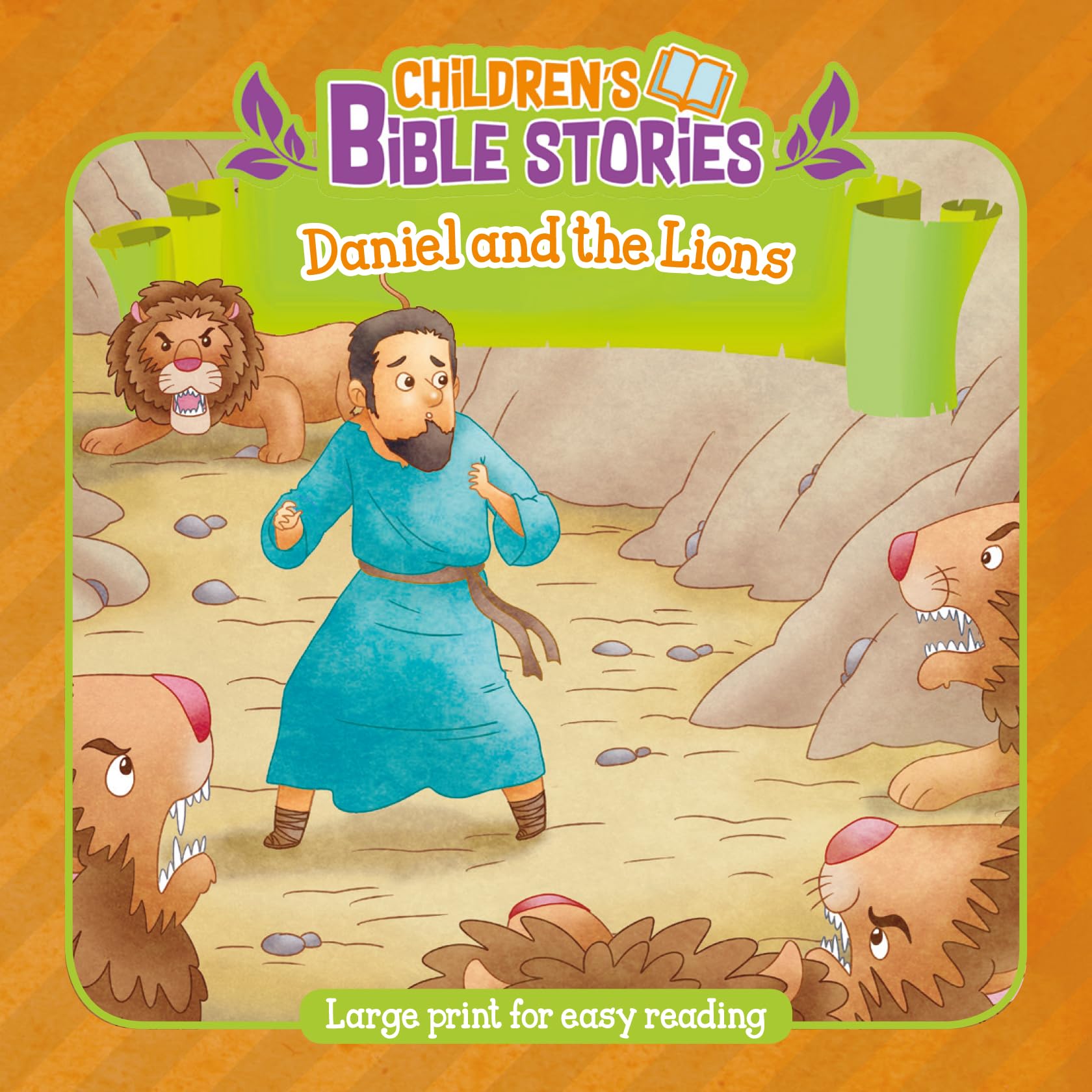 Children's Bible Stories: David and the Lions: Daniel and the Lions : Large Print for Easy Reading