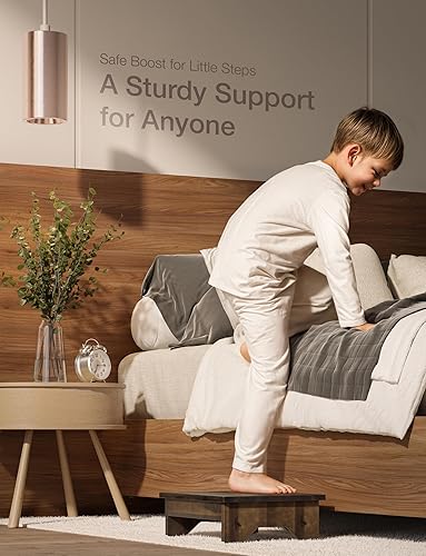 Vista 35 de Holana Taburete de madera de 6.5 pulgadas para adultos (no requiere montaje): 500 libras taburetes de un solo paso para elevador de cama alta - Negro