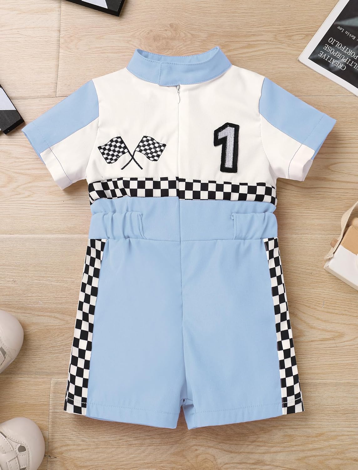 IMEKIS Baby 1st 2nd Birthday Outfit Boy Girl Race Car One Piece Jumpsuit Halloween Cake Smash Photo Shoot - Image 3