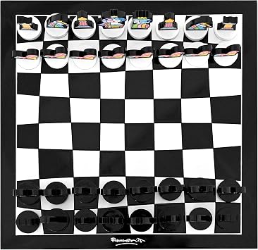 BRITTO 16.75-Inch Luxury Chess Set - Enamel Painted Resin Pieces on Wooden Board, Designed by Iconic Artist Romero Britto
