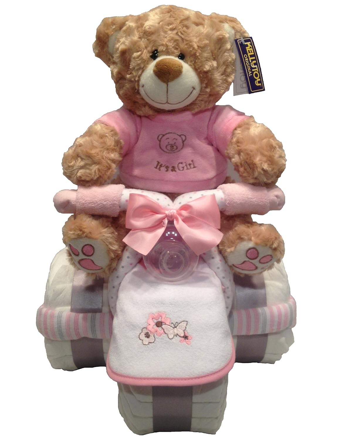 Baby Girl Tricycle Diaper Cake (with Toy)