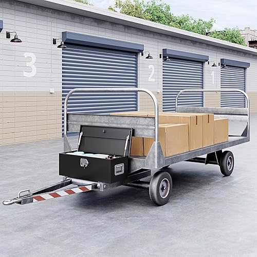 Miniatura 7 de Yizosh Caja de herramientas de acero resistente de 30 pulgadas, caja de herramientas de lengüeta de remolque con cerradura y llaves, caja de