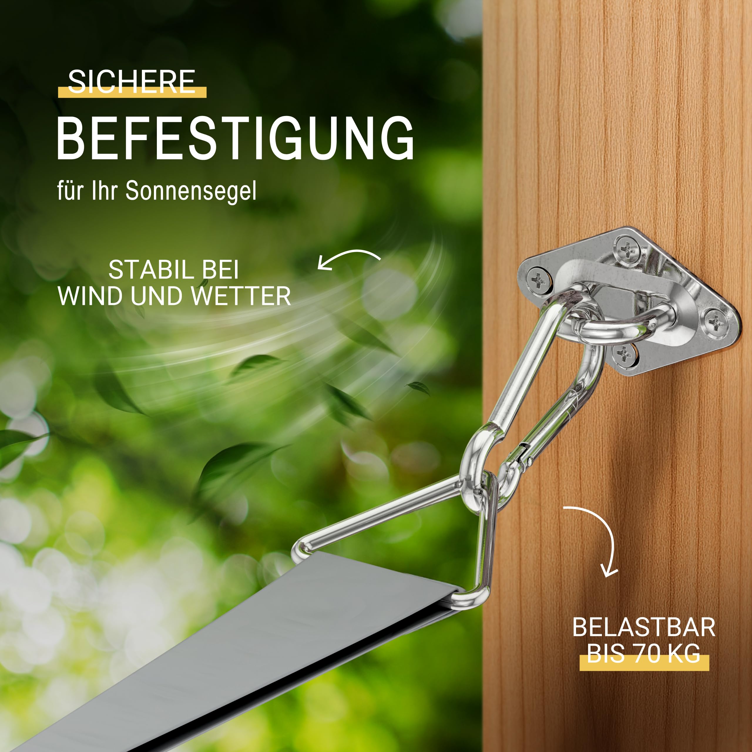 Sol Royal Sonnensegel Befestigung Set Montageset Halterung Wand Rostfreier