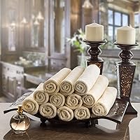 Vista 2 de Creative Scents Juego de 4 toallas de algodón para los dedos, 11 x 18 pulgadas, decorativas, extraabsorbentes y suaves, para baño, tocador