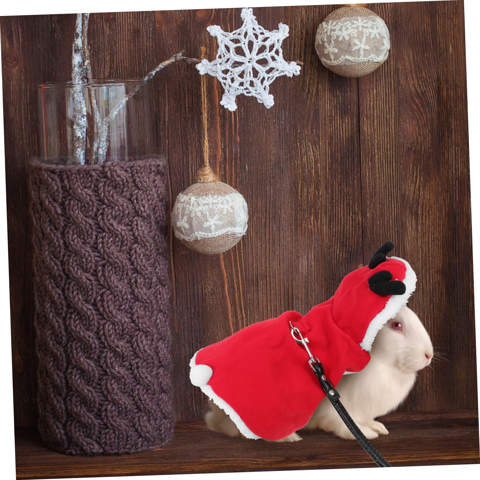 Didiseaon 3Pcs Maiale Riccio Vestito Petto Cincillà Rosso Christams Ratto Vacanza Corda Furetto Gatto Per Con Piccolo Cucciolo Coniglio Cappello Cinghia Bunny Antler Criceto