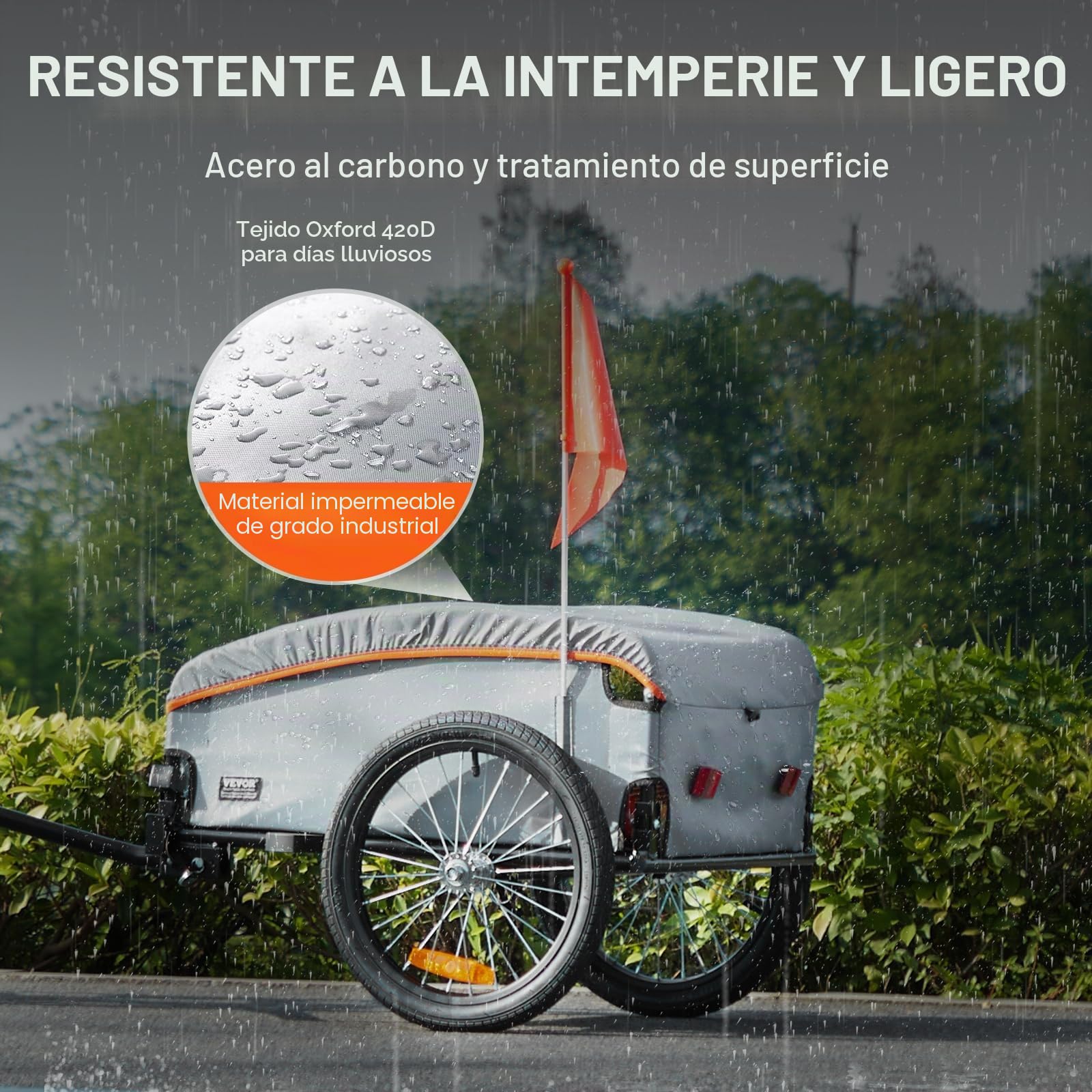 VEVOR Remolque de carga para bicicleta, capacidad de carga de 88/100/160 libras, carrito de bicicleta resistente, almacenamiento compacto plegable con enganche universal