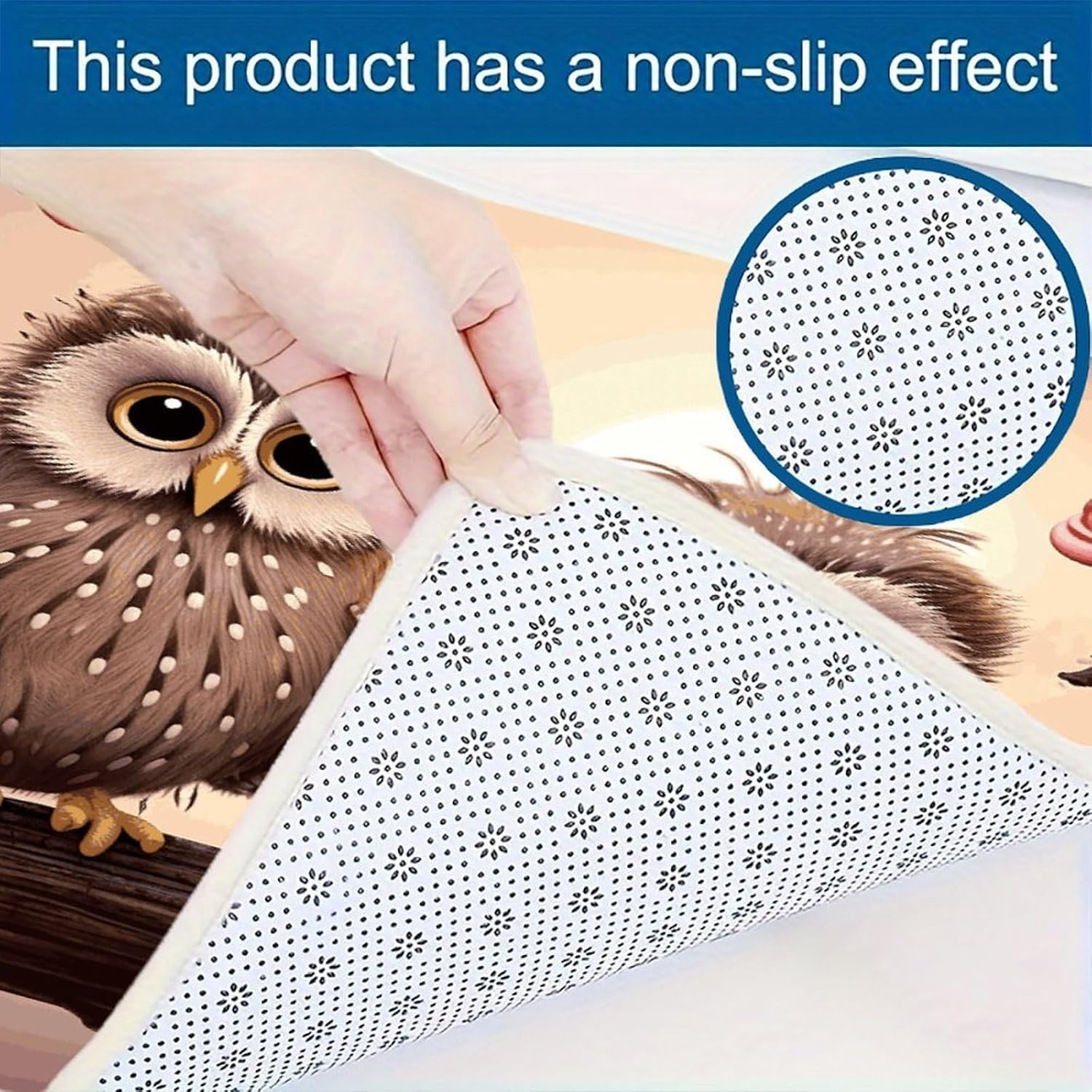 Cute Owls Kitchen Rugs Set of 3 Non Slip Washable Kitchen Mats for Floor Soft Area Rug Kitchen Floor Mat Cushioned Anti Fatigue Mats Standing Sink Mat Decor Runner Rugs