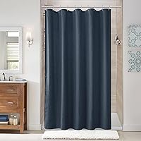 Vista 33 de Naturoom cortina de ducha de 36 pulgadas - cortina de ducha estrecha para espacio pequeño, de medio tamaño, de lino verde ultra gruesa, juego