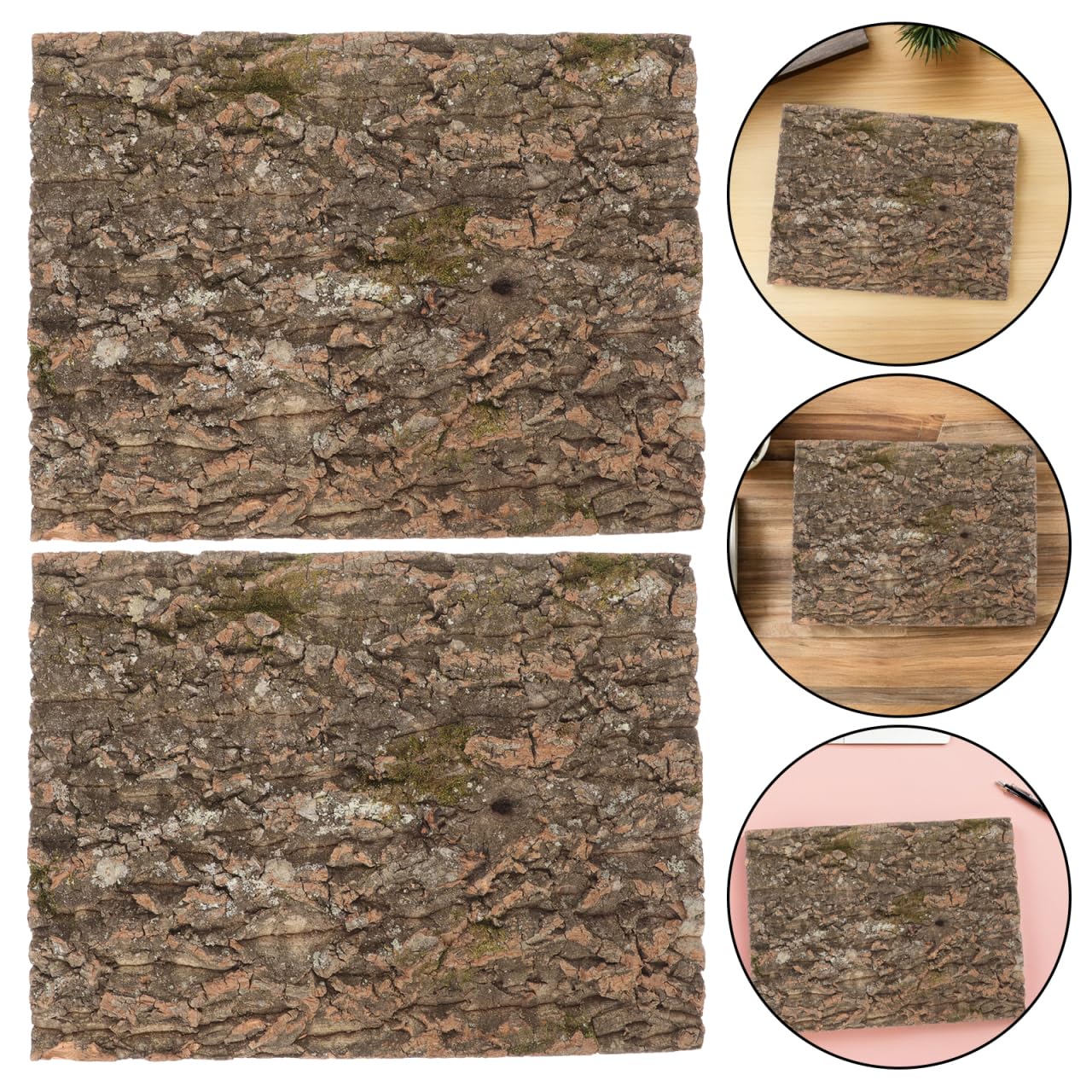 2 Stück Korkrinden Terrarium Hintergrundplatte 30X40cm Natürliche Korkrückwand für Reptilien Klettermatte Terrarien Dekoration für Echsen und Spinnen