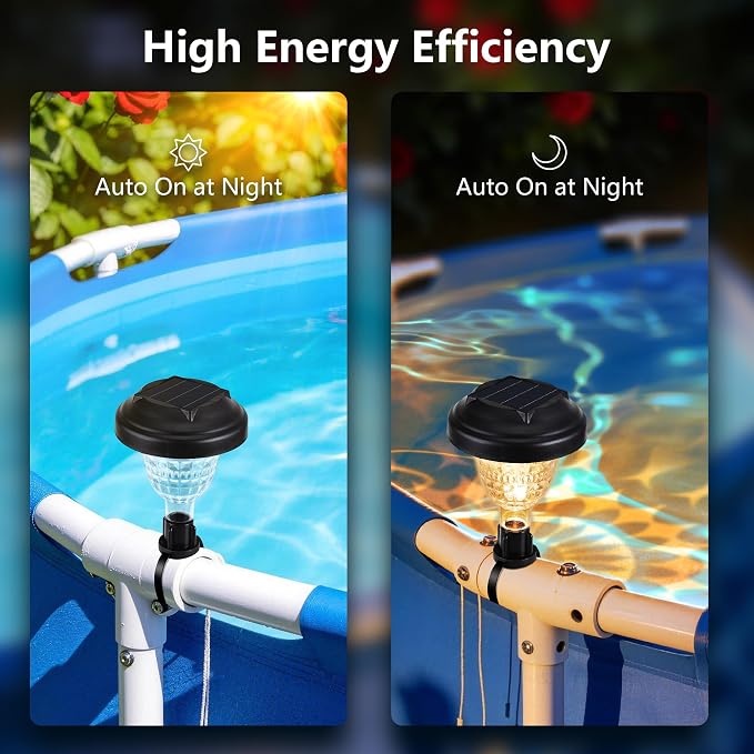 Lomotech Luces solares para piscina - Pack de 6 luces cálidas exteriores waterproof miniatura 4