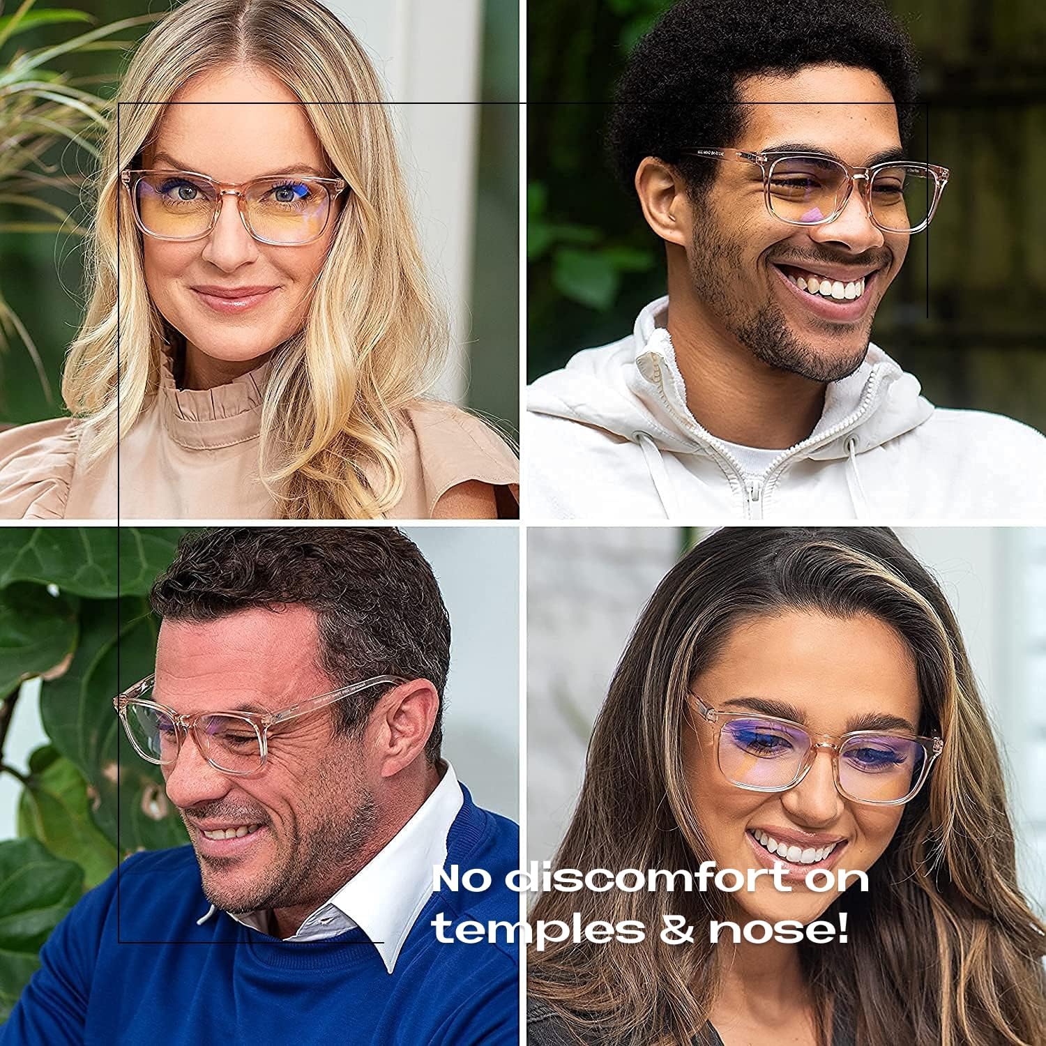 Readerest Blue Light Reading Glasses - Lightweight Computer Glasses w/Spring Hinges - UV Protection, Anti Glare & Eye Strain
