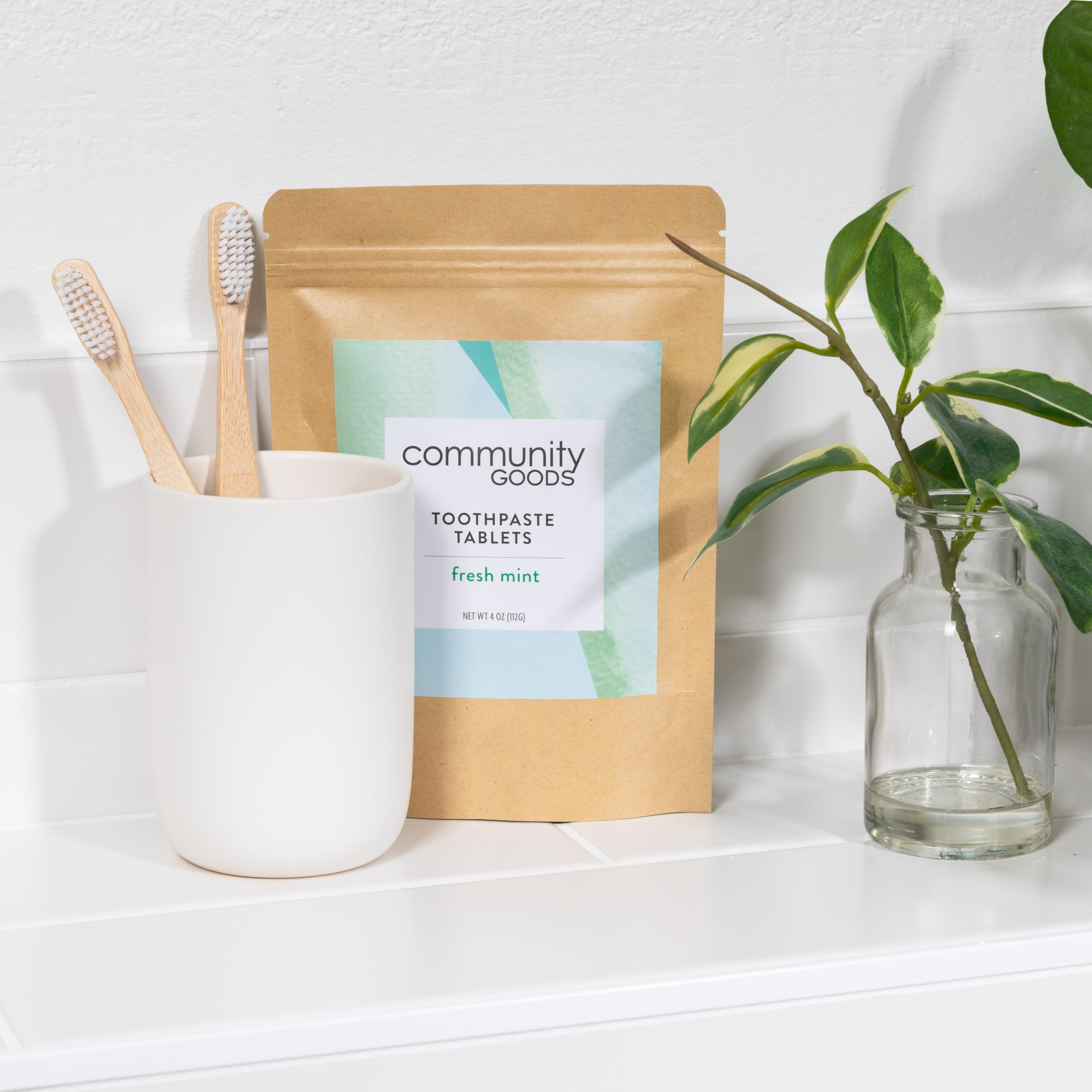 Fresh Mint Zahnpastabletten (Fresh Mint Zahnpastabletten mit Nanohydroxyapa, natürlich aufhellend, ohne Fluor, tierversuchsfrei, vegan, Kraftbeutel mit 248