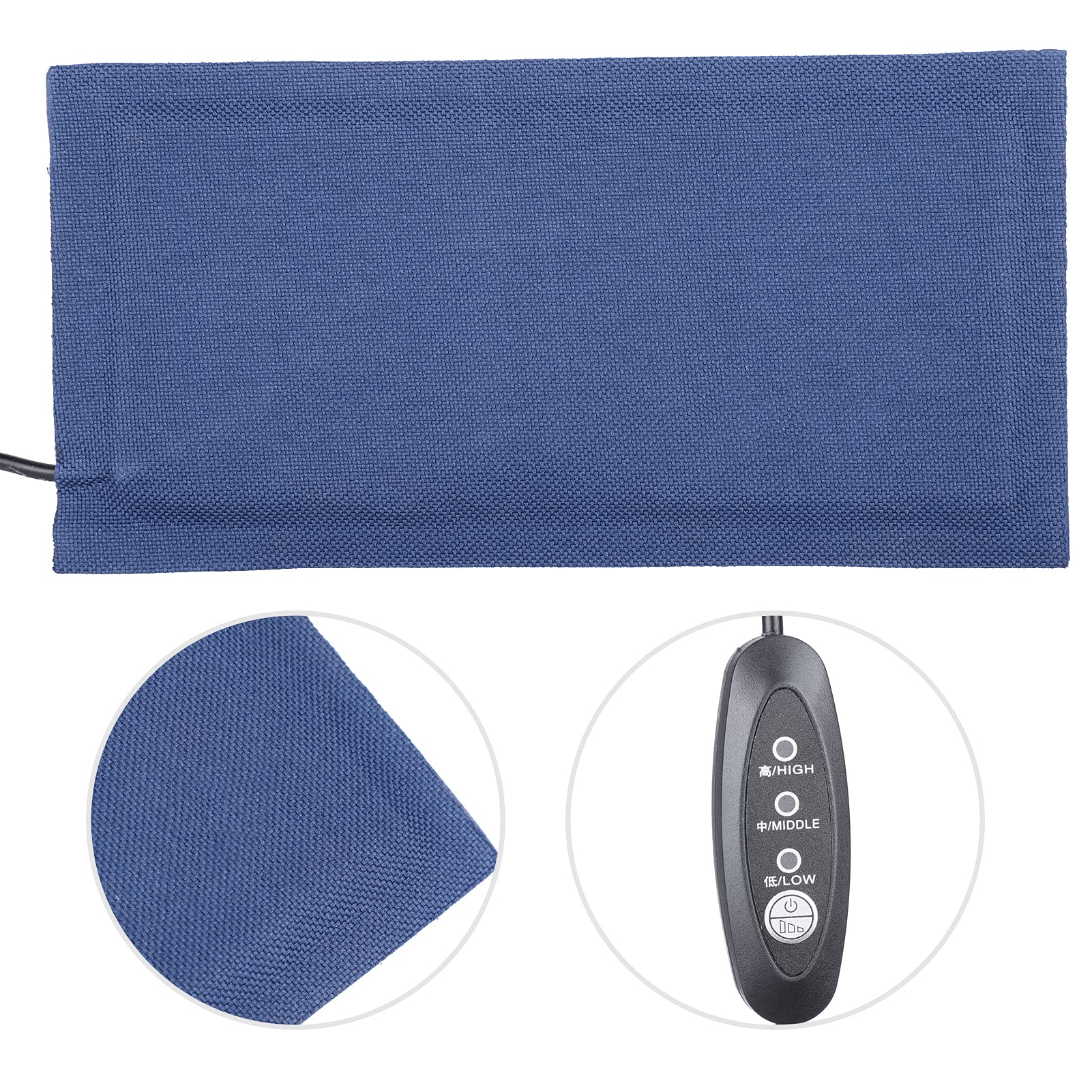 Tappetino riscaldante per rettili, alimentatore USB, regolazione a tre marce, tappetino riscaldante per rettili, tappetino riscaldante USB per lucertole e altri rettili animali domestici (L)