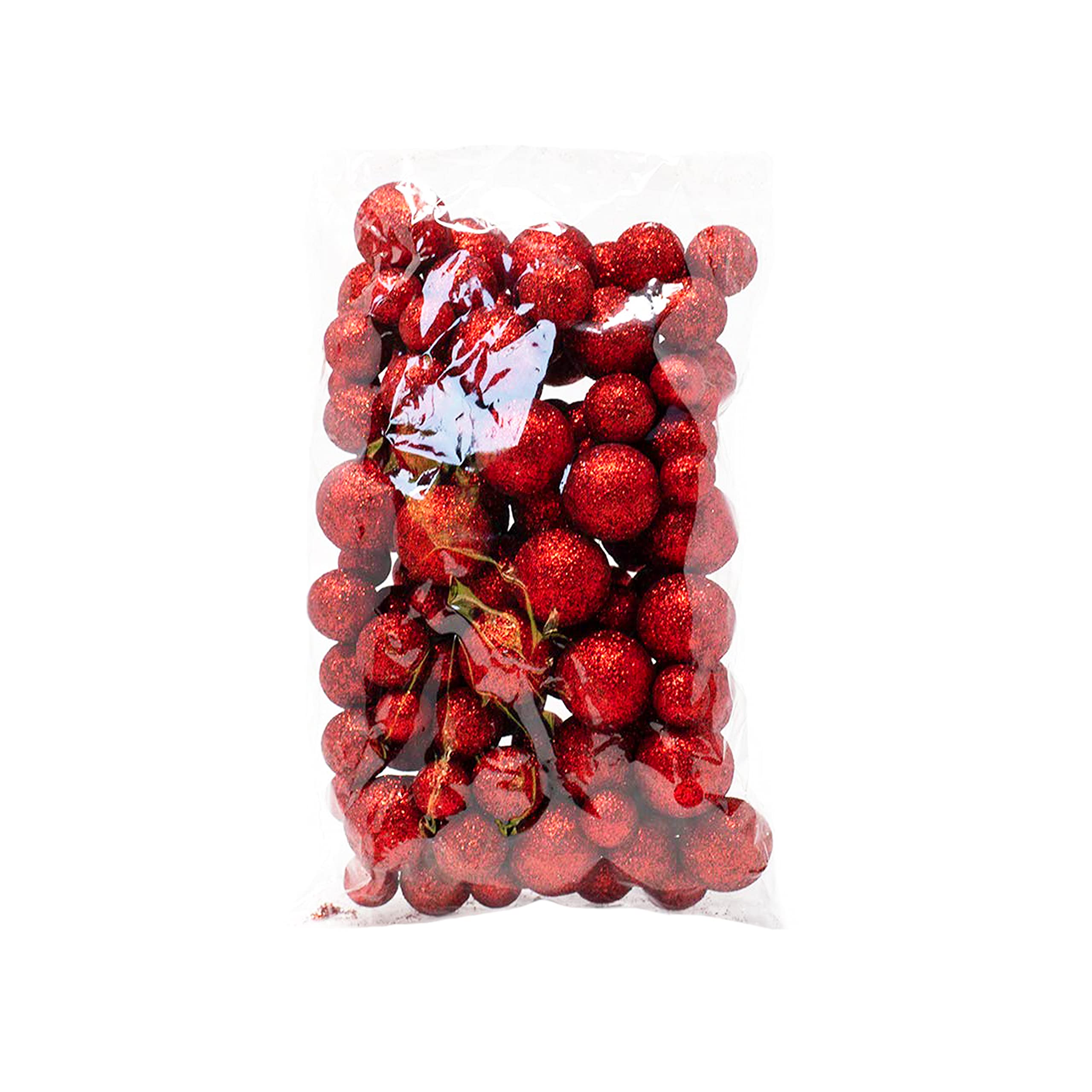 Red Foam Balls Christmas Ball Ornaments 24 Pack Glitter Vase Filler Decorative Balls - Table Scatter Decorations - Party Décor Christmas Decorations Tree Balls Xmas Hanging Balls