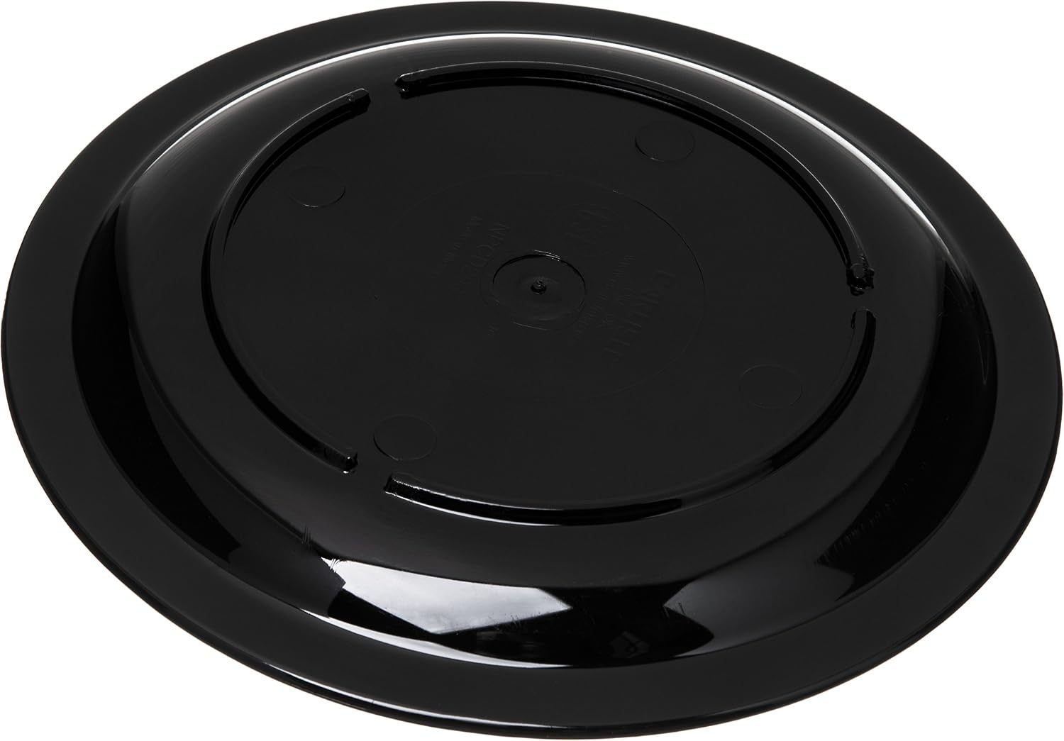 Carlisle FoodService Products Reusable Plastic Plate Dining Plate with Narrow Rim for Home and Restaurant, Melamine, 6.5 Inches, Black, (Pack of 48)