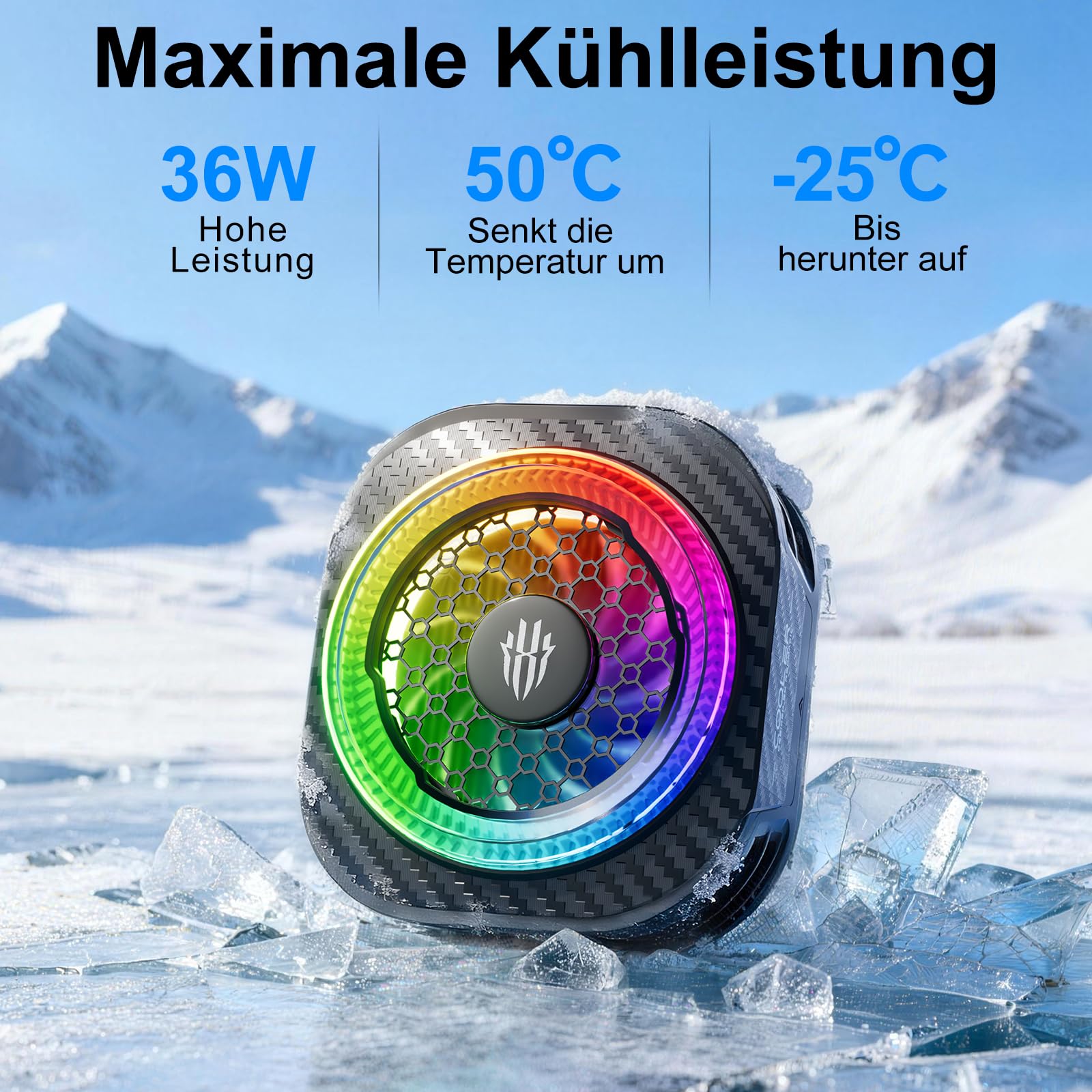 Nubia REDMAGIC 8 Pro Handy Kühler 36W Magnetischer & Clip Kühlventilator für iPhone Android iPad