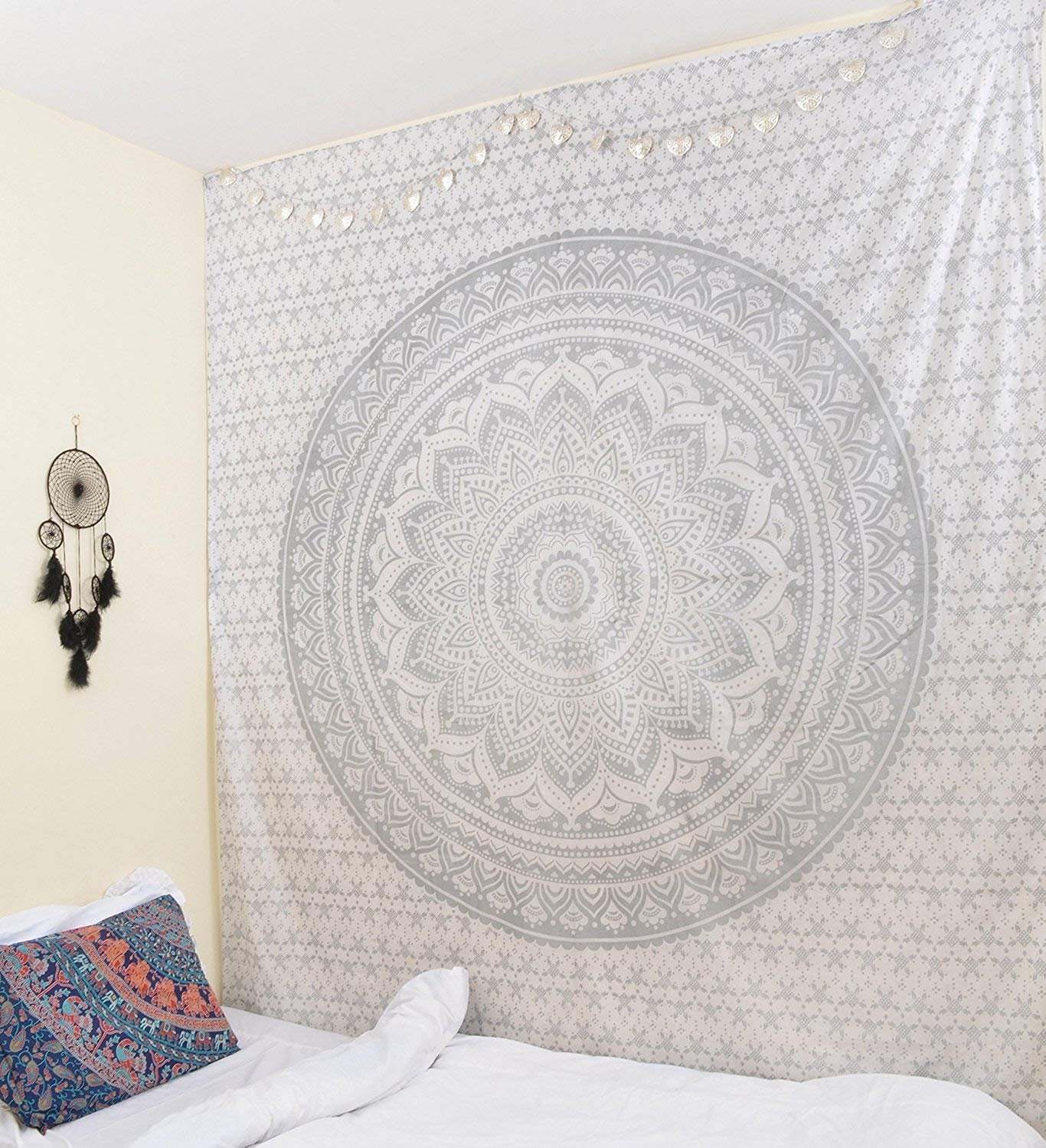 Silver Ombre Mandala Tapestry Unique Collection by Textile export creations Creations, Hippie Wall Hanging Tapestries,Twin Mandala Tapestry Wall Hanging,Throw Bedspred-image-24