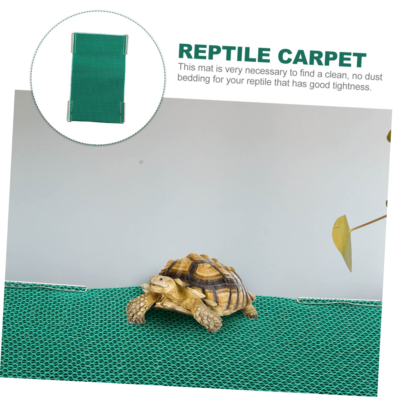 HEALEEP Terrarium Reptile Mats Lizard Carpet Bedding 50x30cm Green Sturdy Non-Slip Leak
