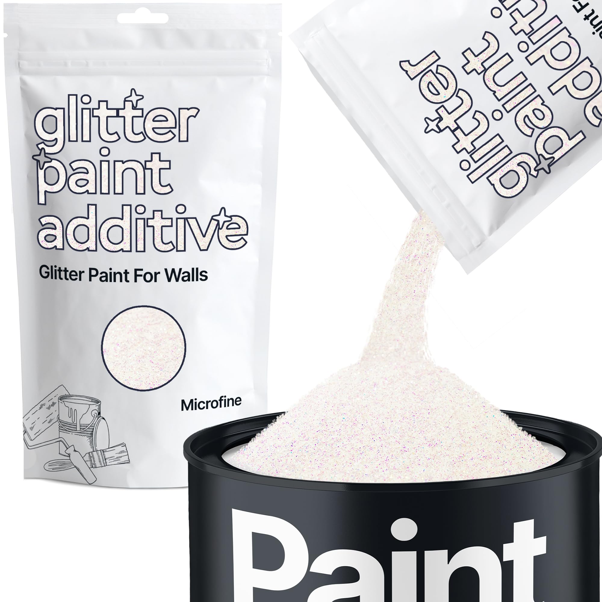 Peinture à paillettes pour murs en nacre irisée émulsion additive latex acrylique paillettes peinture d'intérieur microfine 100 g/3,5 oz