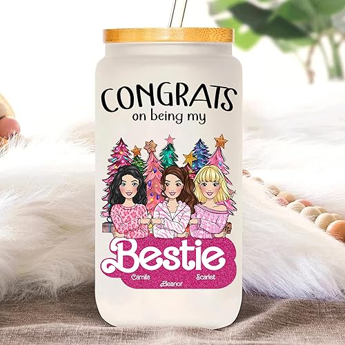 Miniatura 4 de GOSSBY Vaso de vidrio personalizado (3 mujeres) Hermanas, Hermanas, Hermanas, Taza de café, Regalo para hermana, regalo para hermana de hermanas,