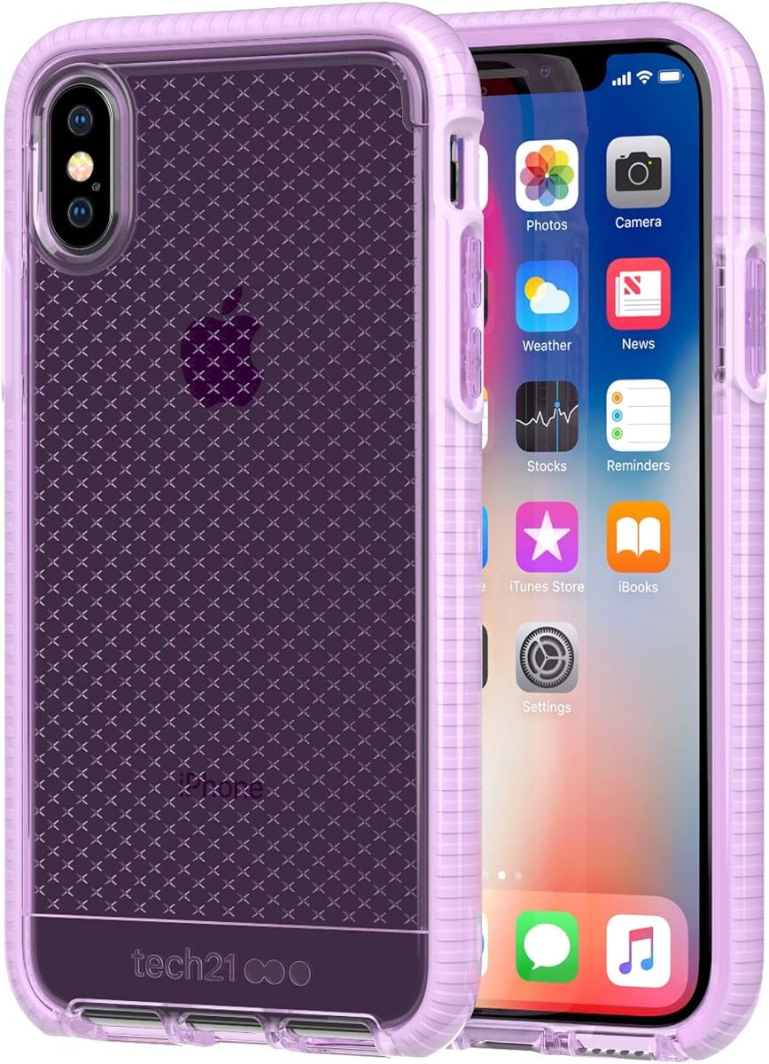 tech21 - Funda para teléfono compatible con Apple iPhone X - Evo Check - Orquídea