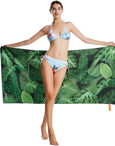 Miniatura 8 de Toalla de playa de microfibra CHARS de secado rápido con bolsa, es muy absorbente, libre de arena, para niños, adolescentes, adultos, viajes,