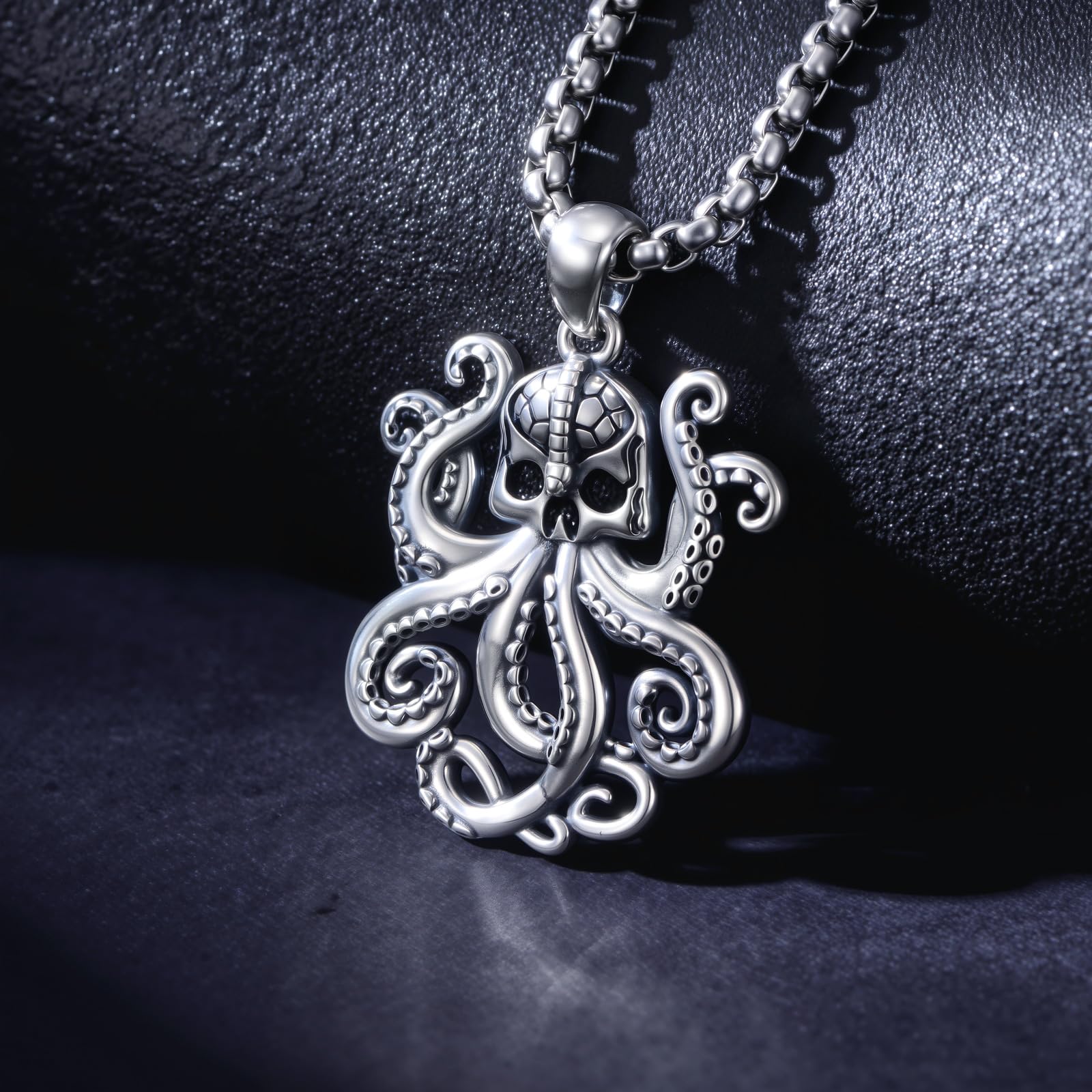 Oktopus Halskette 925 Sterling Silber Ozean Oktopus Anhänger Gothic Schmuck für Herren