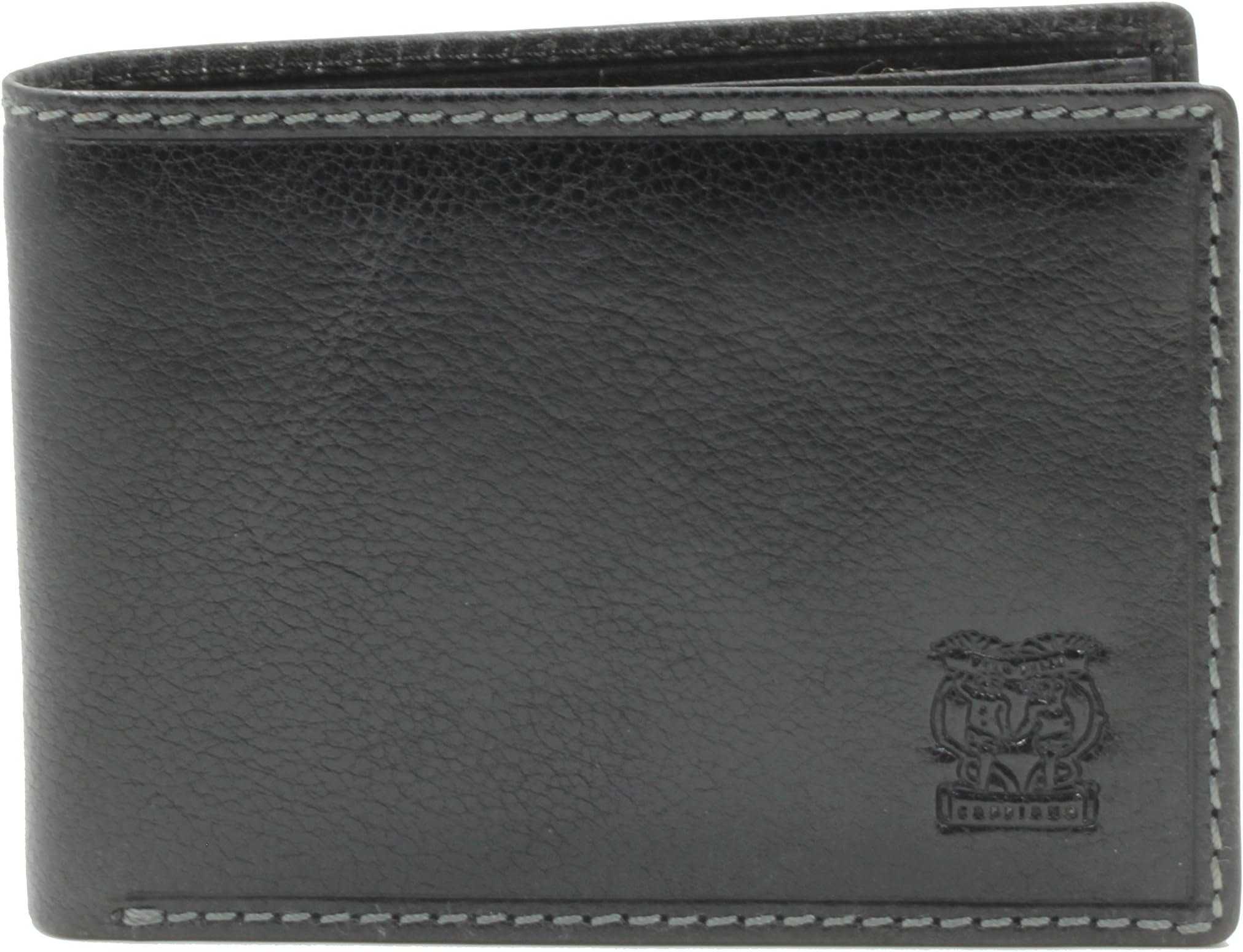 Gents Genuine Leather Slim Minimalist Front Pocket Credit Card Holder Wallet for Men - Black