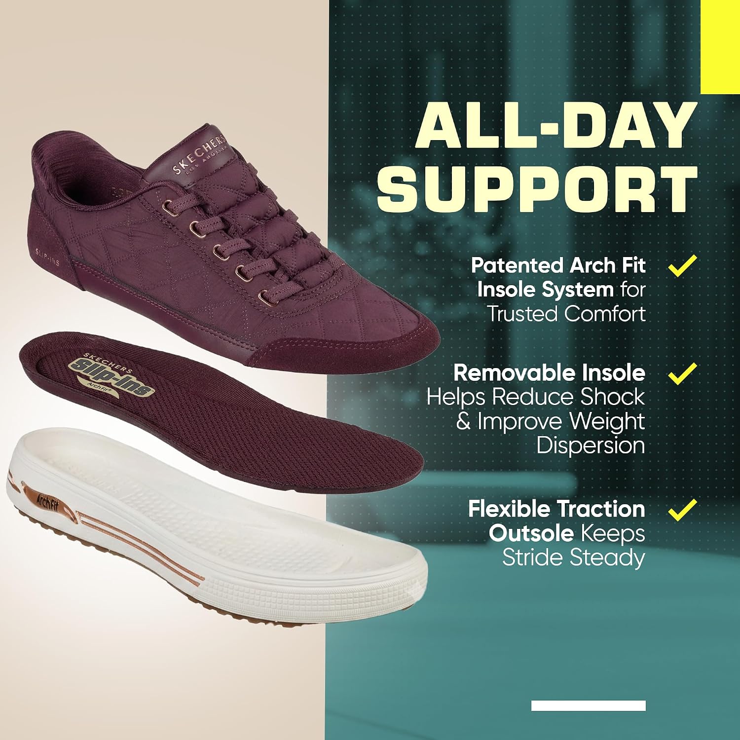 Skechers Women's Arch Fit Arcade-Cuddle Steps Hands Free Slip-ins