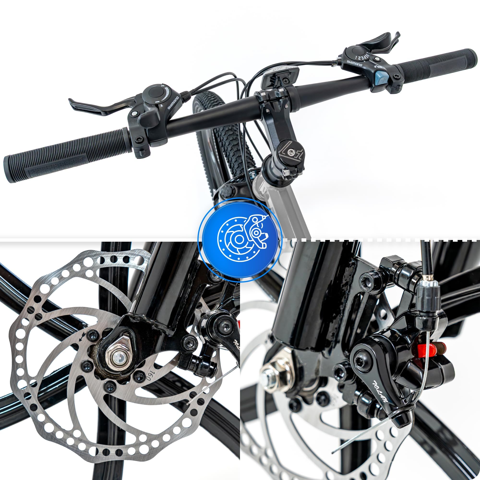 THUNDER Klappbares Mountainbike 26 Zoll, MTB Klapprad mit 21 Gängen, Vollfederung, mechanische Scheibenbremsen, Stahlrahmen, für Erwachsene und Jugendliche